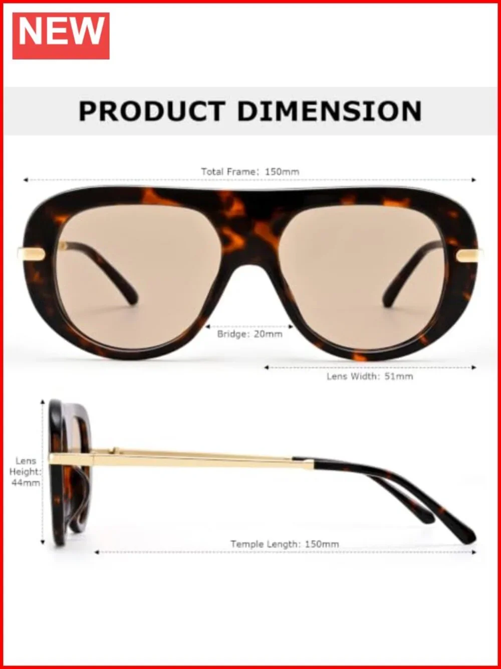 Retro Oversized Aviator Sunglasses Women UV400 Protection